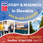 斯洛伐克國家獎學金計畫｜National Scholarship Programme of the Slovak Republic｜Call for Application